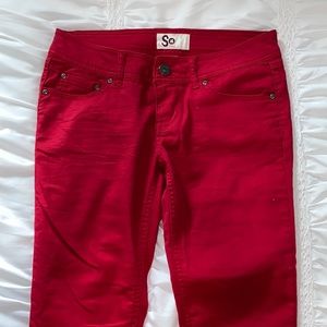 So Slightly Baggy Low rise Red Jeans~ Size 5